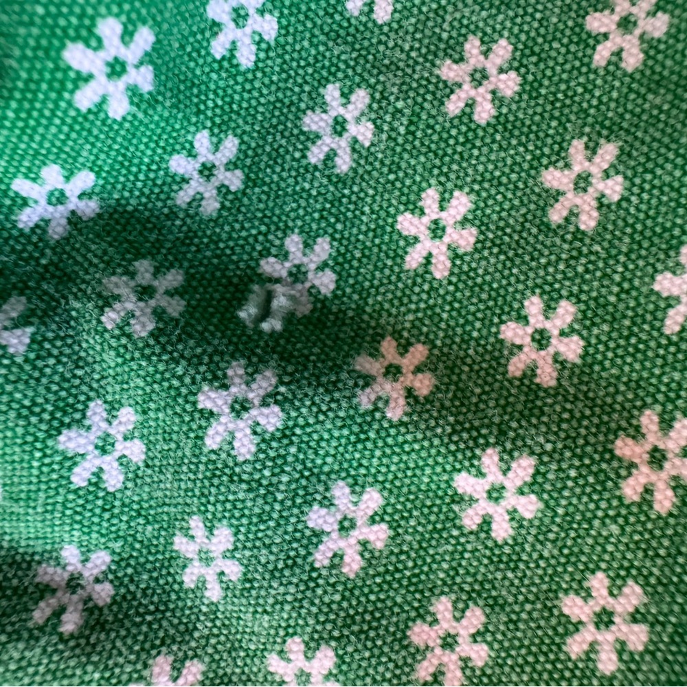 Chic Green with White Flowers Cotton Tote Bag, Land’s End - Picture 13 of 16